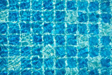 Blue tile in swimming pool 
