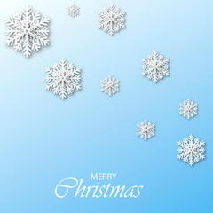 Christmas background with falling snowflakes. Vector