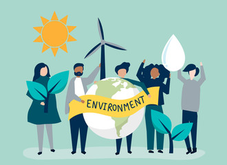 People with environmental sustainability concept