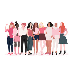 Group of strong women vector