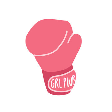 Girl power boxing glove vector