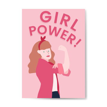 Woman with girl power vector