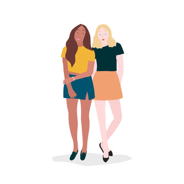Two diverse independent women vector