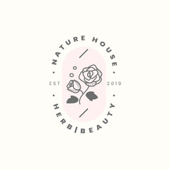 Nature house logo design vector