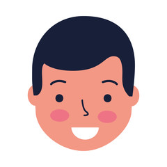 smiling man face cartoon white background