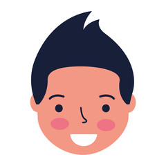 smiling man face cartoon white background