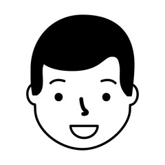 smiling man face cartoon white background