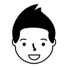 smiling man face cartoon white background