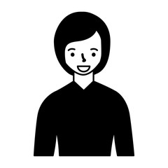 portrait woman character on white background