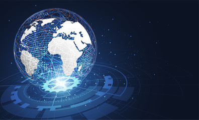 Global network connection. World map point and line composition concept of global business. Vector Illustration