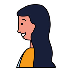 portrait woman character on white background