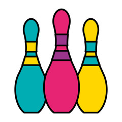 bowling pins on white background