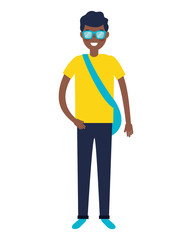 traveler man tourist on white background