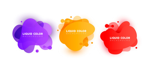 Set of graphic liquid color elements 