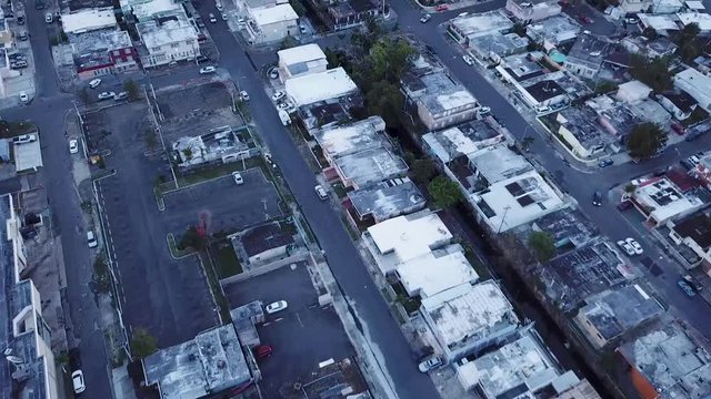 AERIAL: Flying over the Streets of San Juan, Puerto Rico