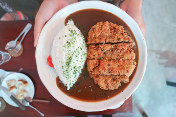 Japanese curry rice or Japanese curry with pork