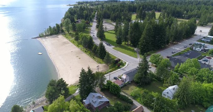 Aerial View at Mountain Lake in British Columbia, Canada.