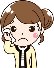 Obraz premium 女性会社員OL-悩み、焦り、困った