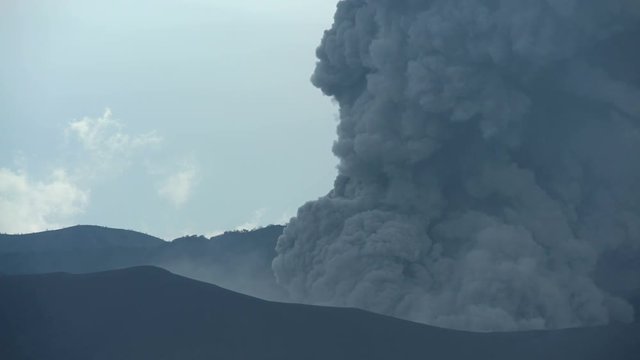 Mt Bromo a remote erupting active barren volcanic mountain volcano Java 