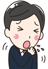男性会社員-風邪、せき、体調不良