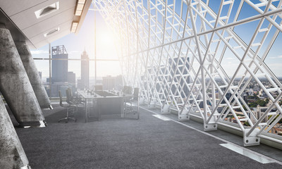 3d business office. Mixed media