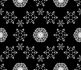 Christmas snowflake seamless pattern for winter holiday ornament