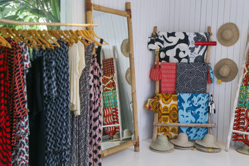 
Interior of a tropical style clothing store