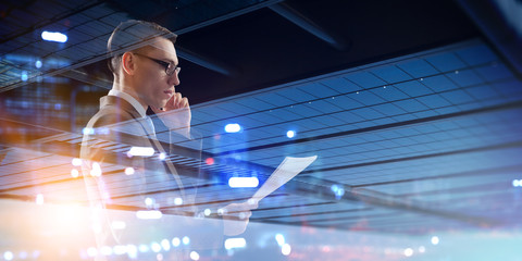 Businessman thinking something over