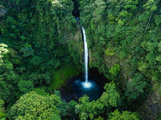 Tropical Waterfall Aerial View