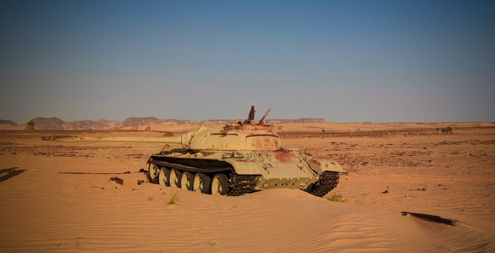 Place Of The Battle At Bir Kora During The Chadian Libyan Conflict Aka Toyota War At 1987 In Ennedi, Chad