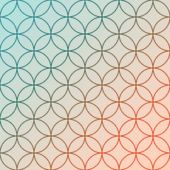 Naklejka premium Bright abstract geometric background with overlapping circles. Vector pattern.