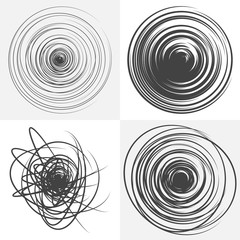 Scribble. Black and white vector design element.