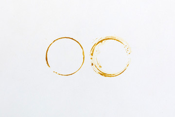 prints coffee stains on white background