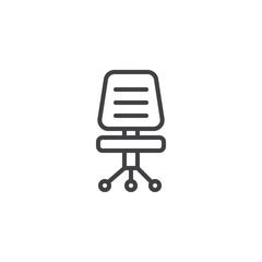 Office chair outline icon. linear style sign for mobile concept and web design. Ergonomic armchair simple line vector icon. Symbol, logo illustration. Pixel perfect vector graphics