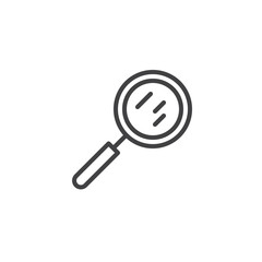 Magnifying glass outline icon. linear style sign for mobile concept and web design. Magnifier simple line vector icon. Search symbol, logo illustration. Pixel perfect vector graphics