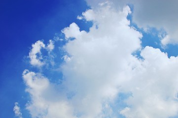 Natural blue sky with cloud closeup or background.