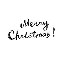 Merry Christmas lettering. Vector logo text design