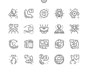 Support service Well-crafted Pixel Perfect Vector Thin Line Icons 30 2x Grid for Web Graphics and Apps. Simple Minimal Pictogram