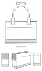 Pet Canvas Carrier flat technical drawing template