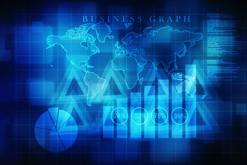 2d rendering Stock market online business concept. business Graph 