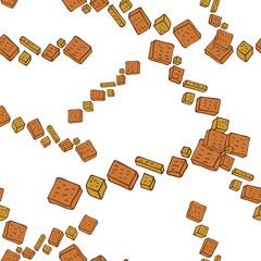 Simple cute cookie flat vector seamless pattern