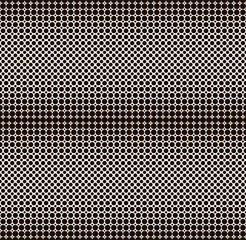 Geometric halftone seamless pattern. Retro pointillism vector background. Old school design. Bright dotted texture. Black dots on white background.