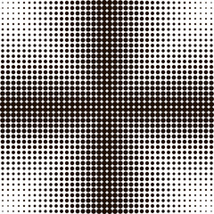 Geometric halftone seamless pattern. Retro pointillism vector background. Old school design. Bright dotted texture. Black dots on white background.