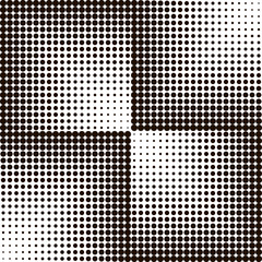Geometric halftone seamless pattern. Retro pointillism vector background. Old school design. Bright dotted texture. Black dots on white background.