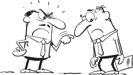 Boss or business leader feeling angry and blames his employee