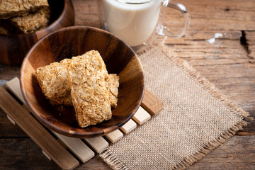 Whole grain wheat biscuits breakfast cereal