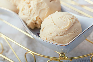 Homemade creamy ice cream.