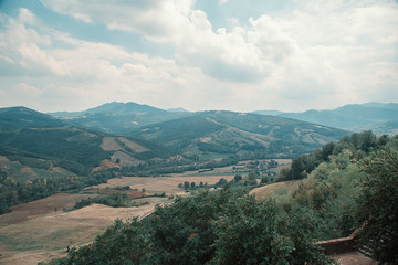 View of the countryside from the town of Vigoleno