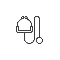 Medical stethoscope outline icon. linear style sign for mobile concept and web design. Medical Health Care simple line vector icon. Symbol, logo illustration. Pixel perfect vector graphics