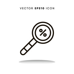 Magnifying glass cyber monday vector icon